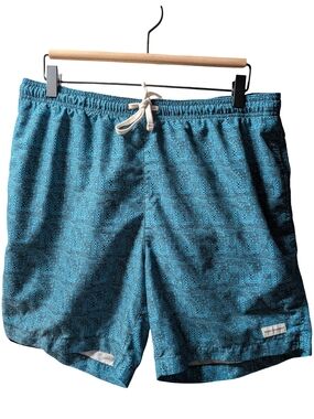 Modern Amusement Blue Aztec Print Swim Trunks – Size L